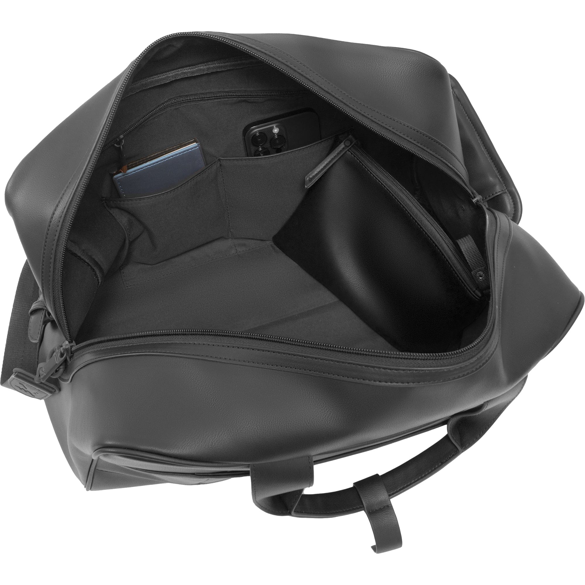 The Verona Vegan Vachetta Leather Duffel- Black