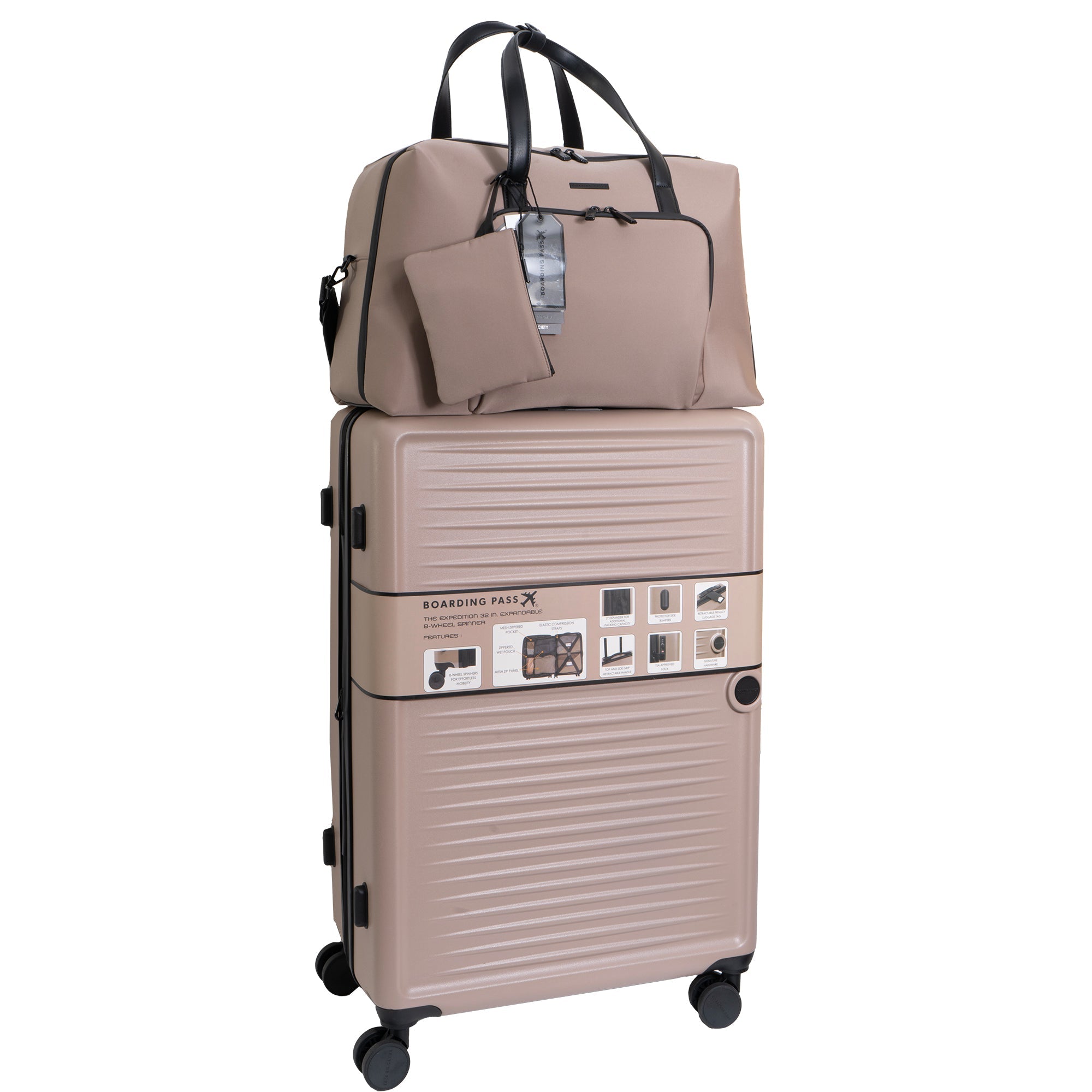 Boarding Pass The Expedition 3 Piece Luggage & Duffle Set