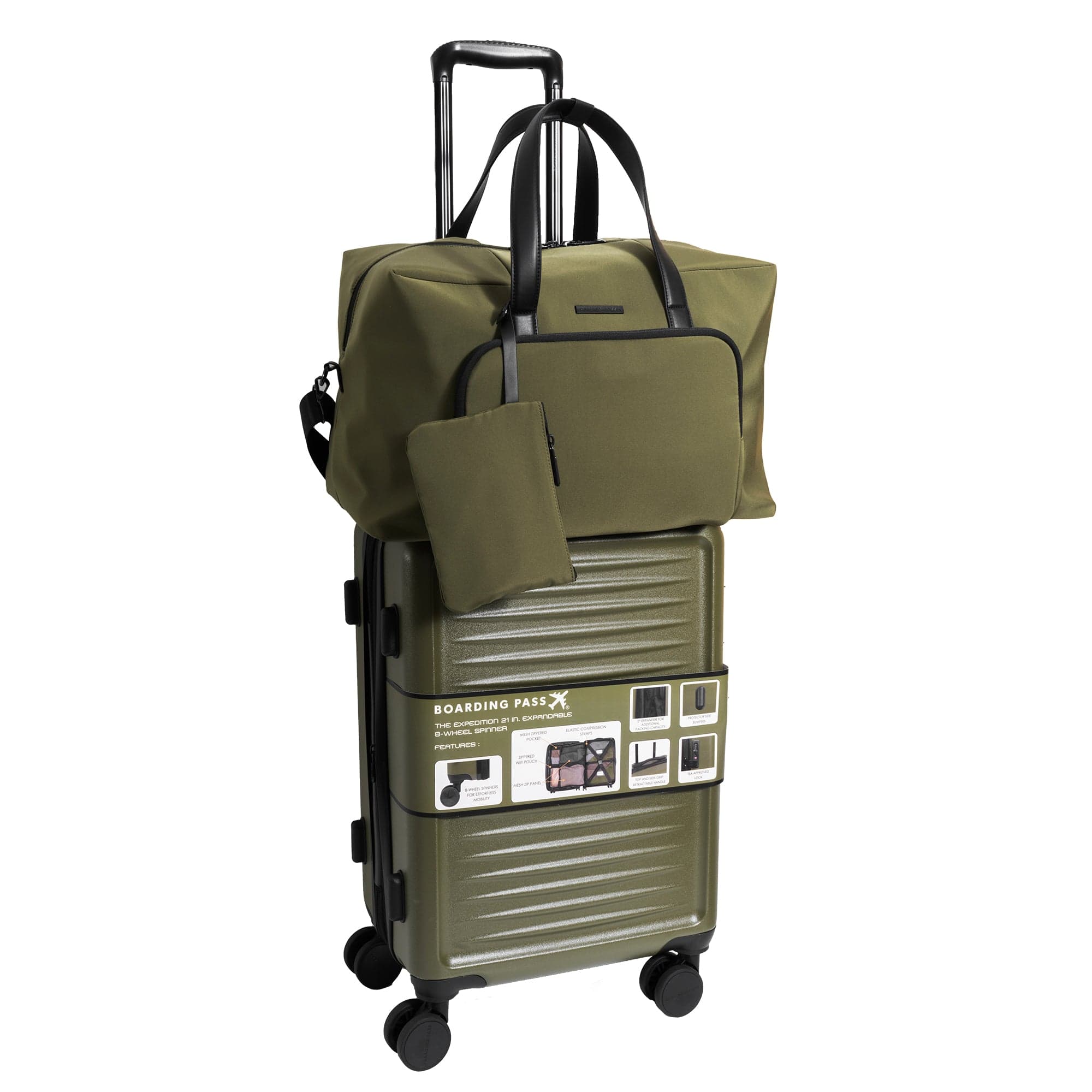 The Expedition Carry On Luggage & Duffle Set- Olive