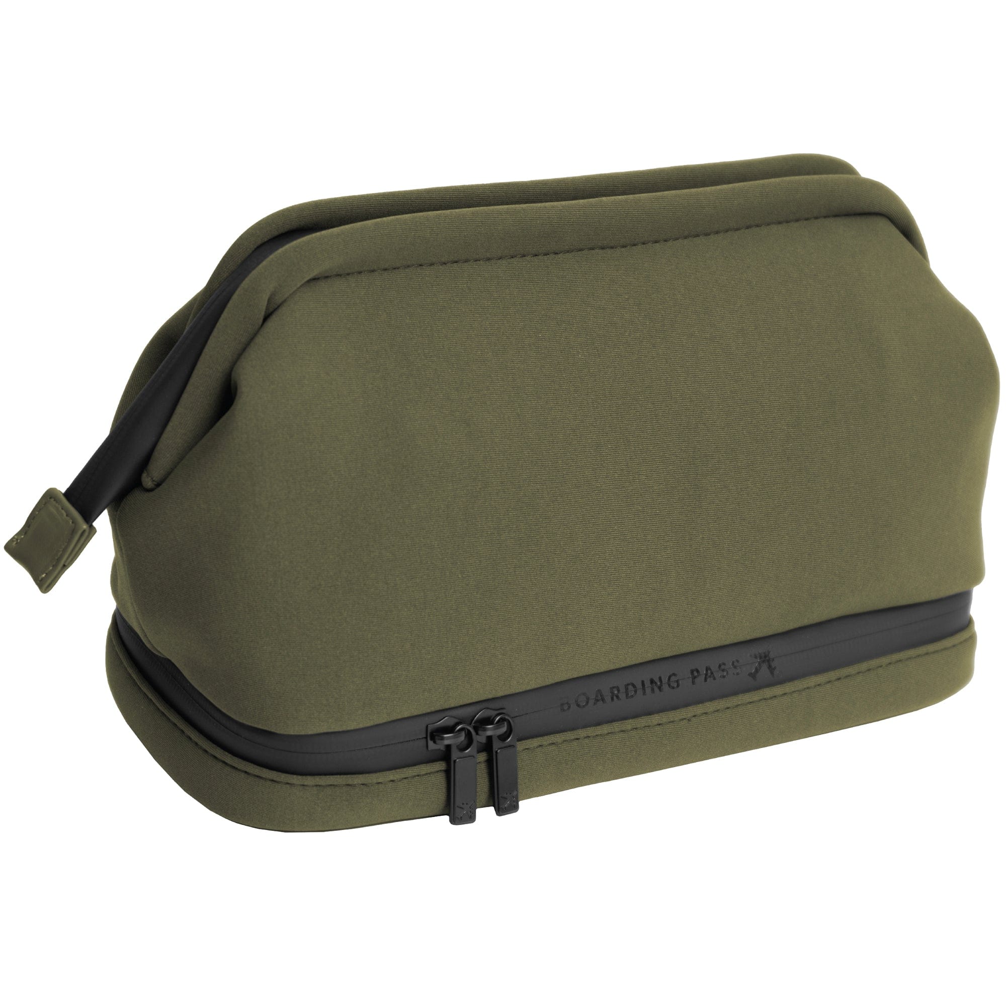 The Callisto Neoprene Drop Bottom Toiletry Case- Olive