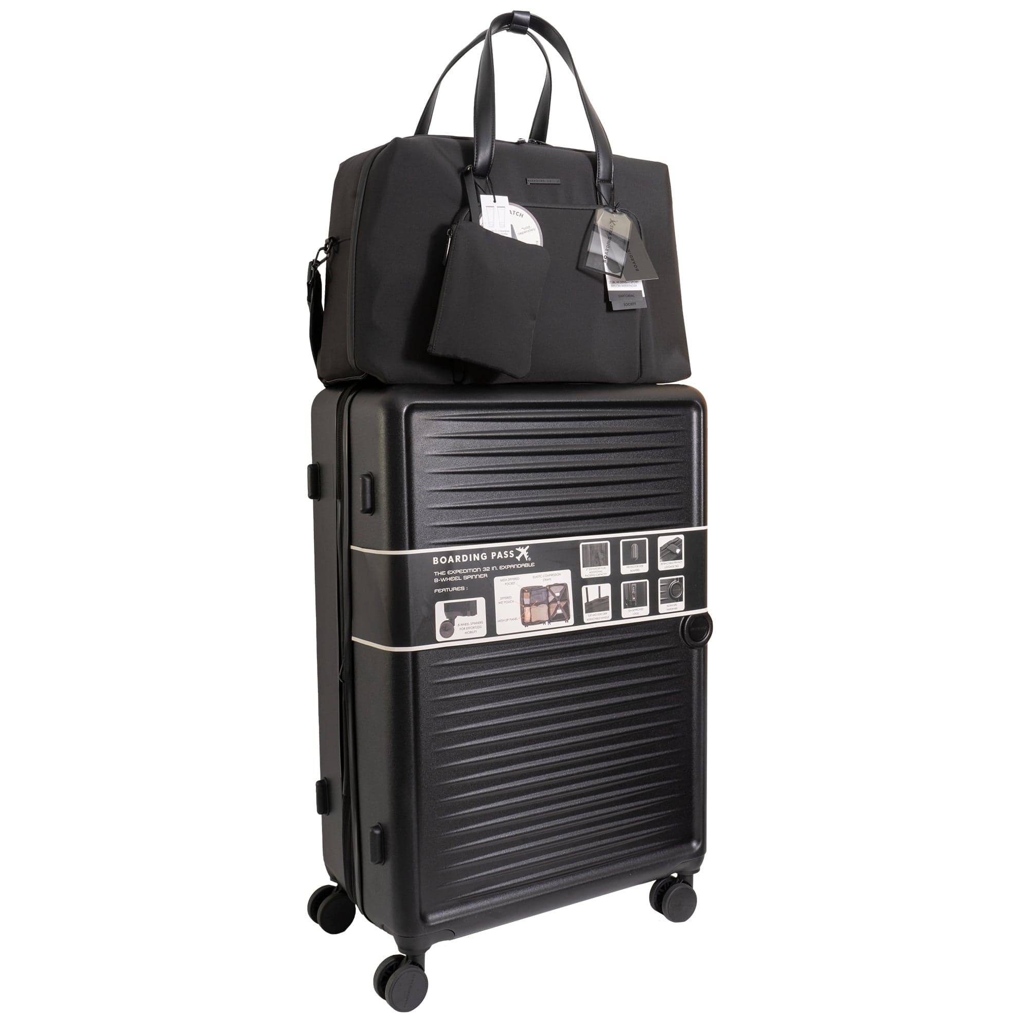 The Expedition Luggage & Duffle Set- Black