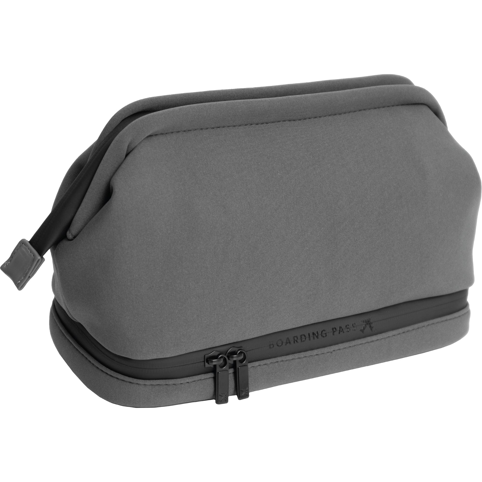 The Callisto Neoprene Drop Bottom Toiletry Case- Charcoal
