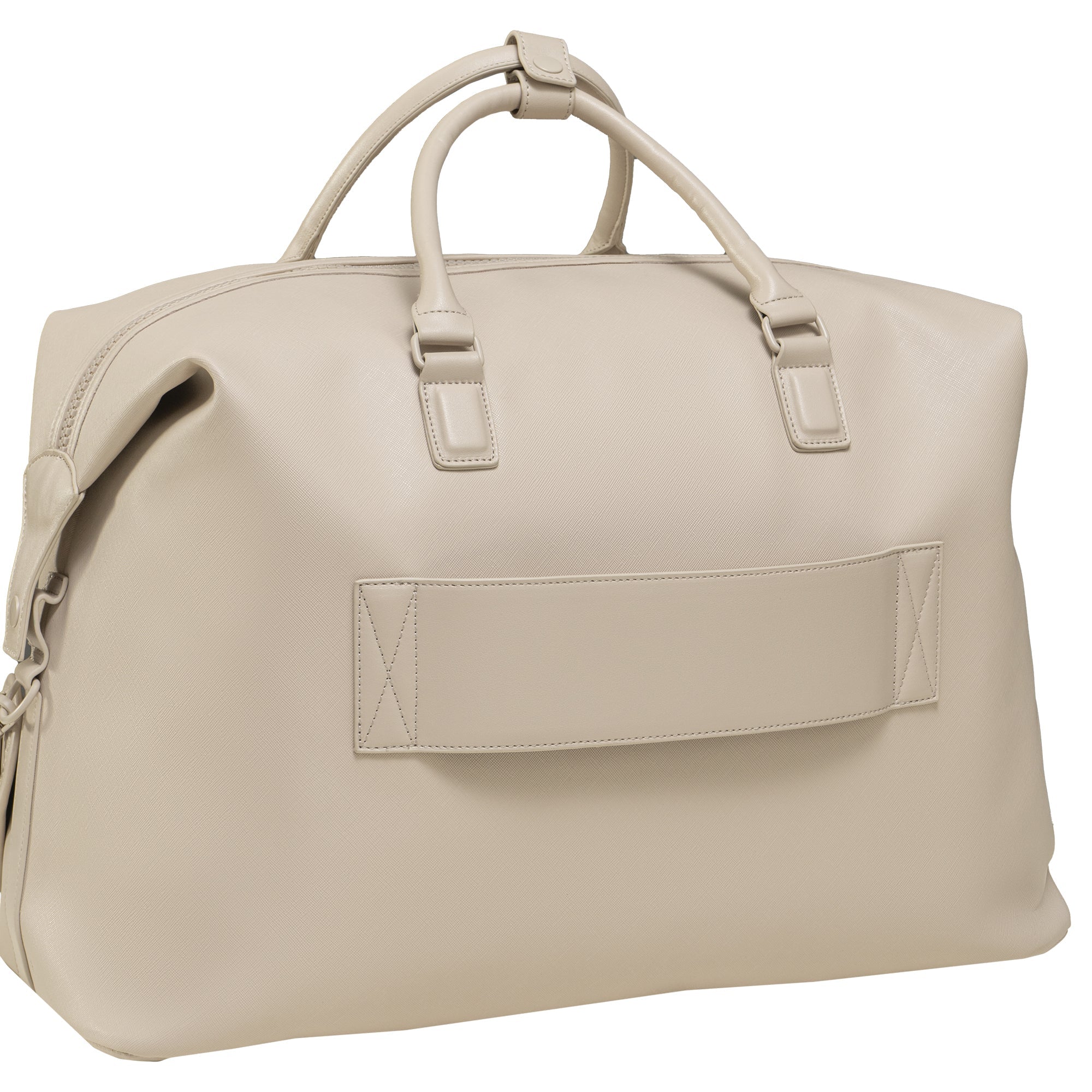 The Santorini Vegan Saffiano Leather Duffel- Ivory