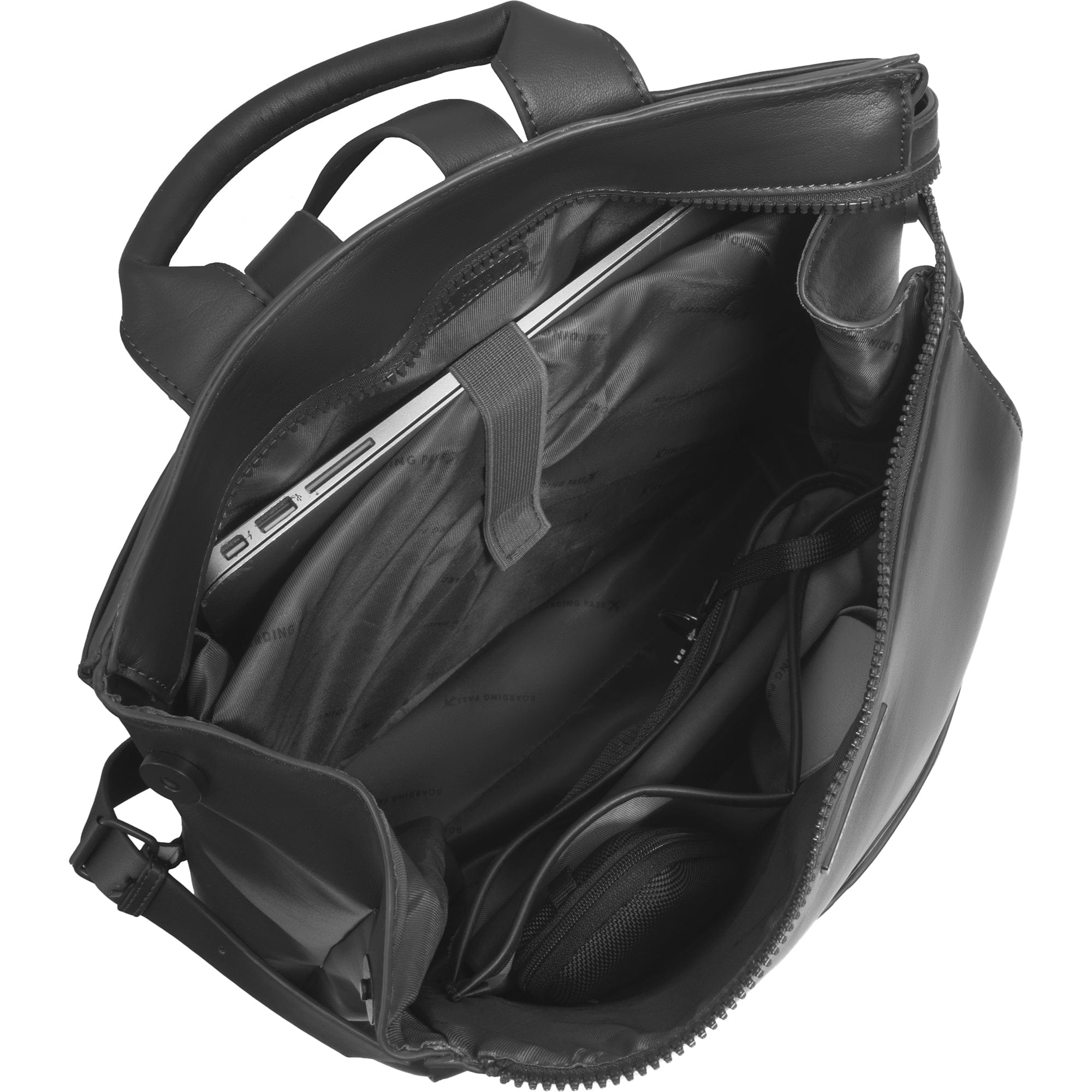 The Verona Vegan Vachetta Leather Square Backpack- Black