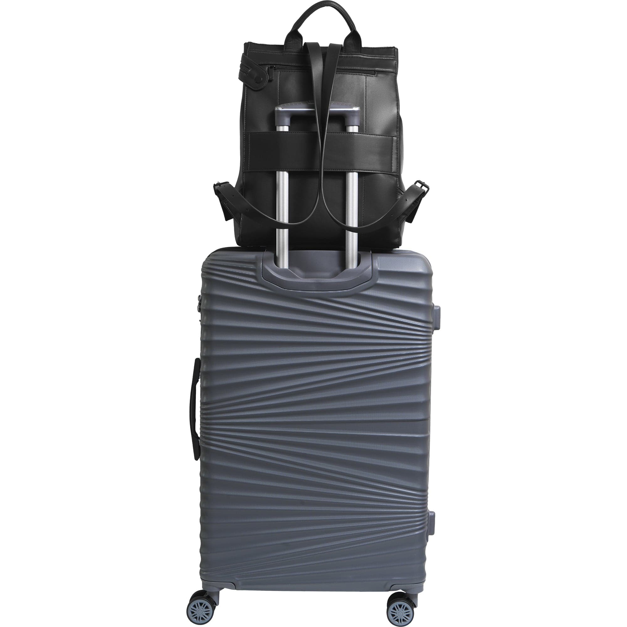 The Verona Vegan Vachetta Leather Square Backpack- Black