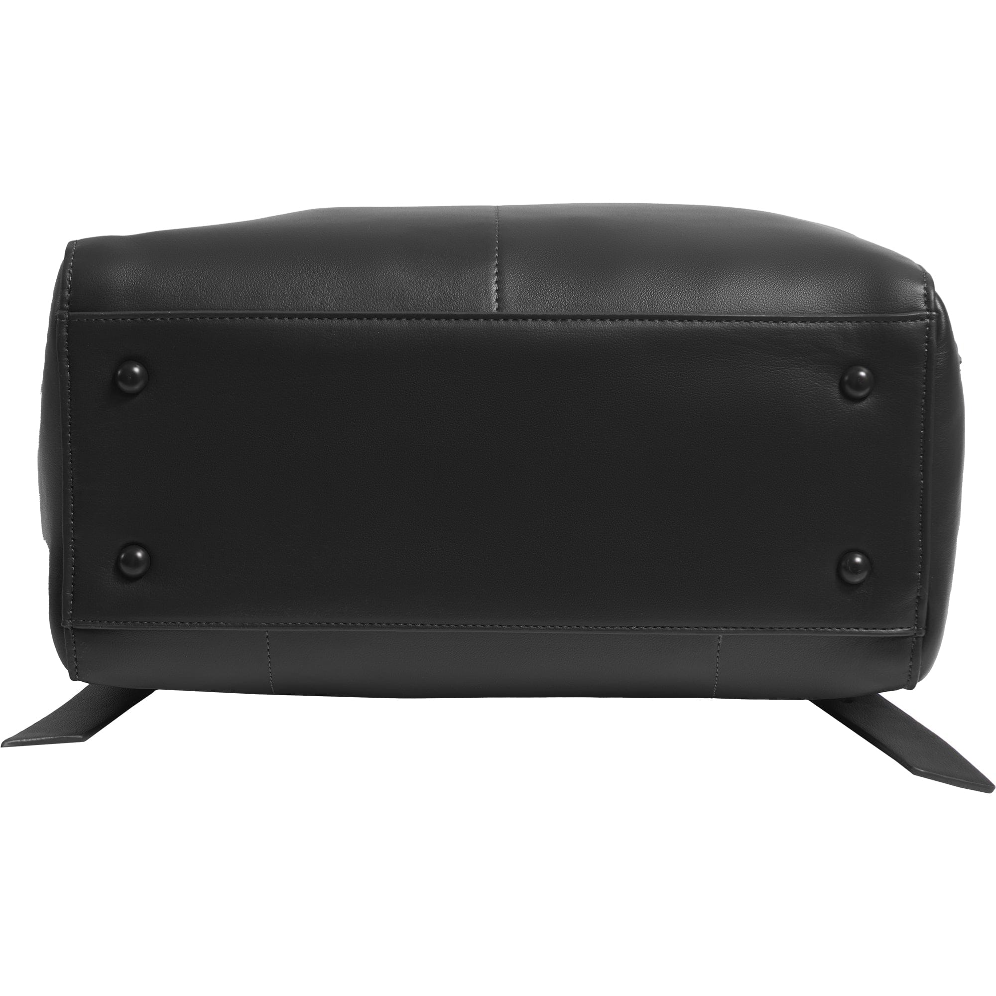 The Verona Vegan Vachetta Leather Square Backpack- Black