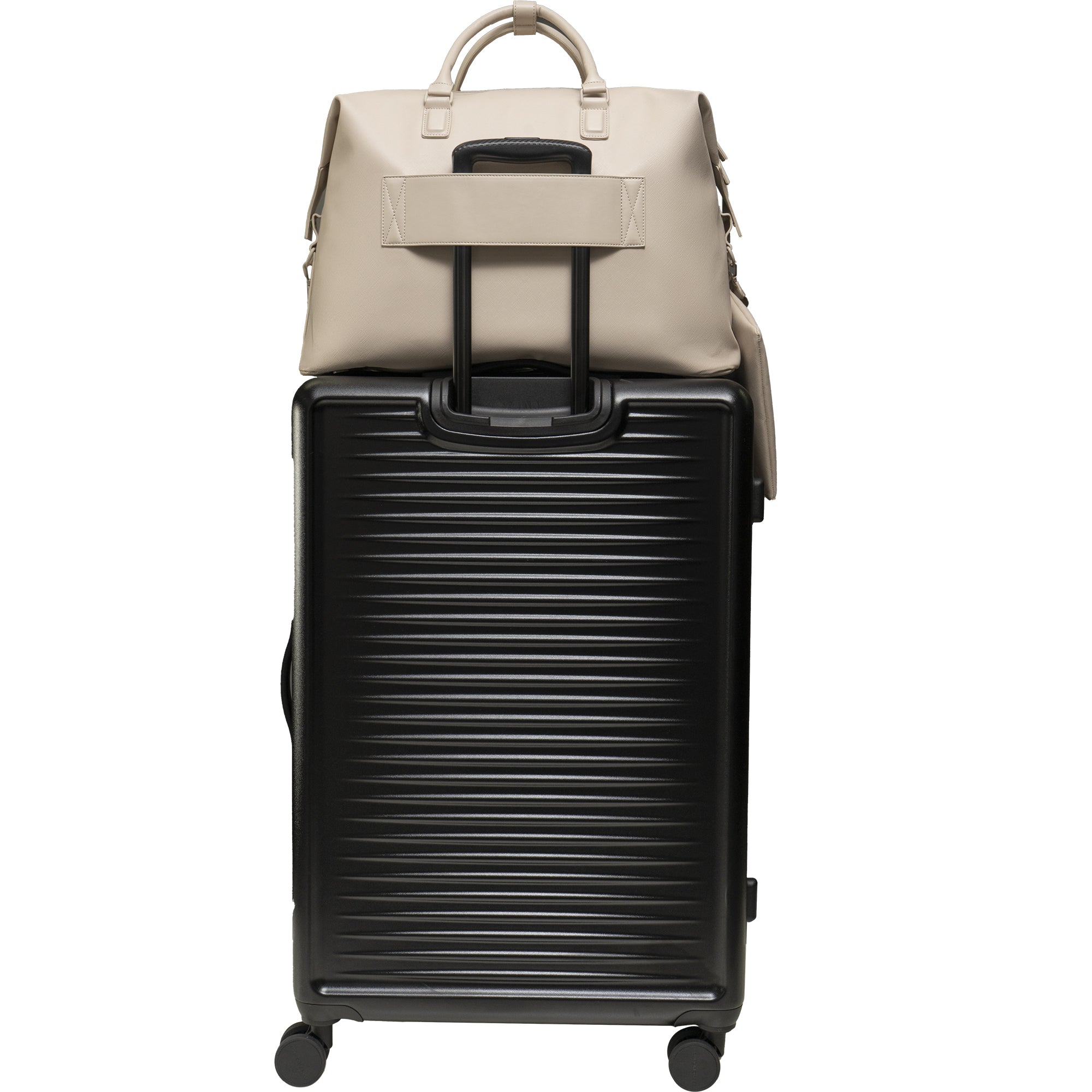 The Santorini Vegan Saffiano Leather Duffel- Ivory