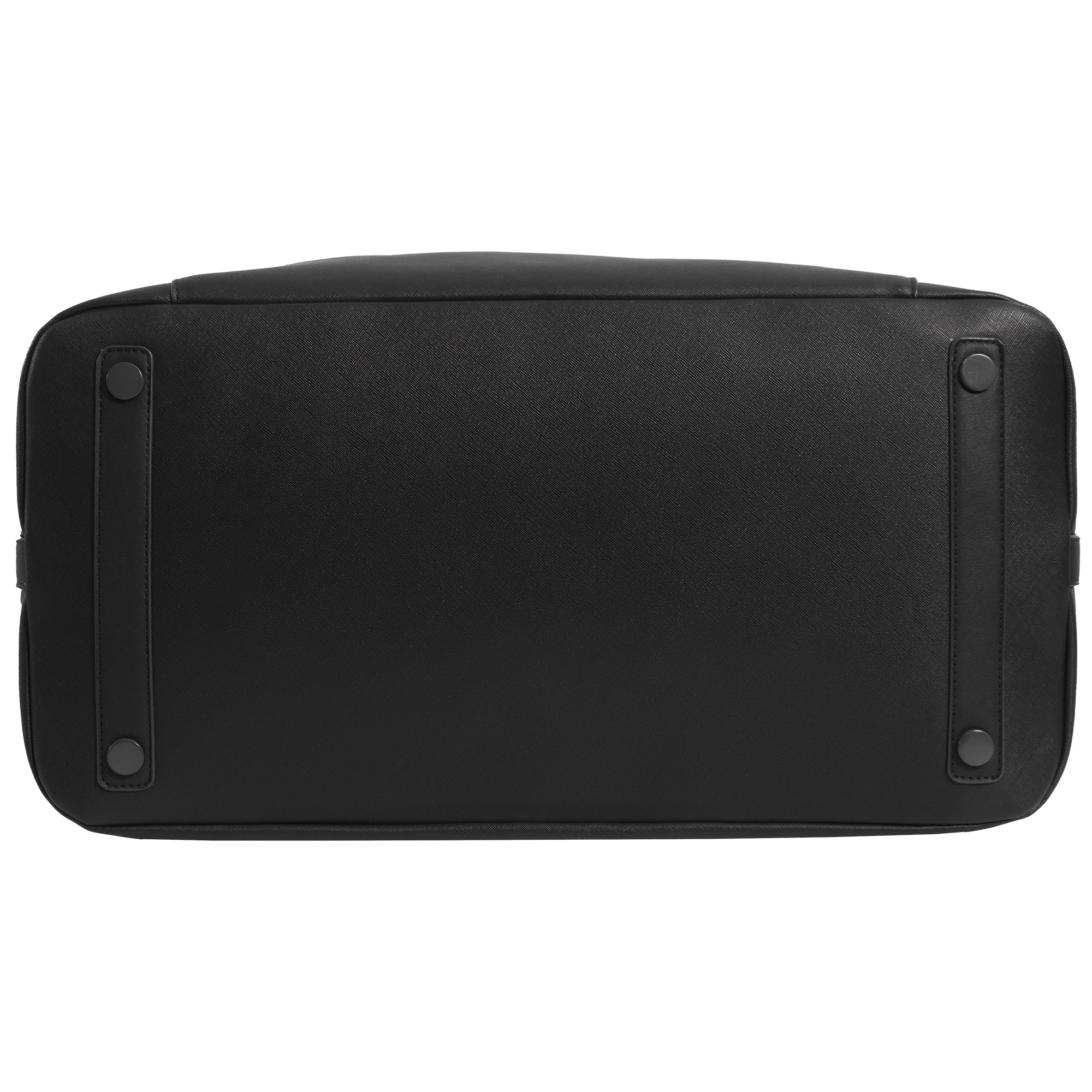 The Santorini Vegan Saffiano Leather Duffel- Black