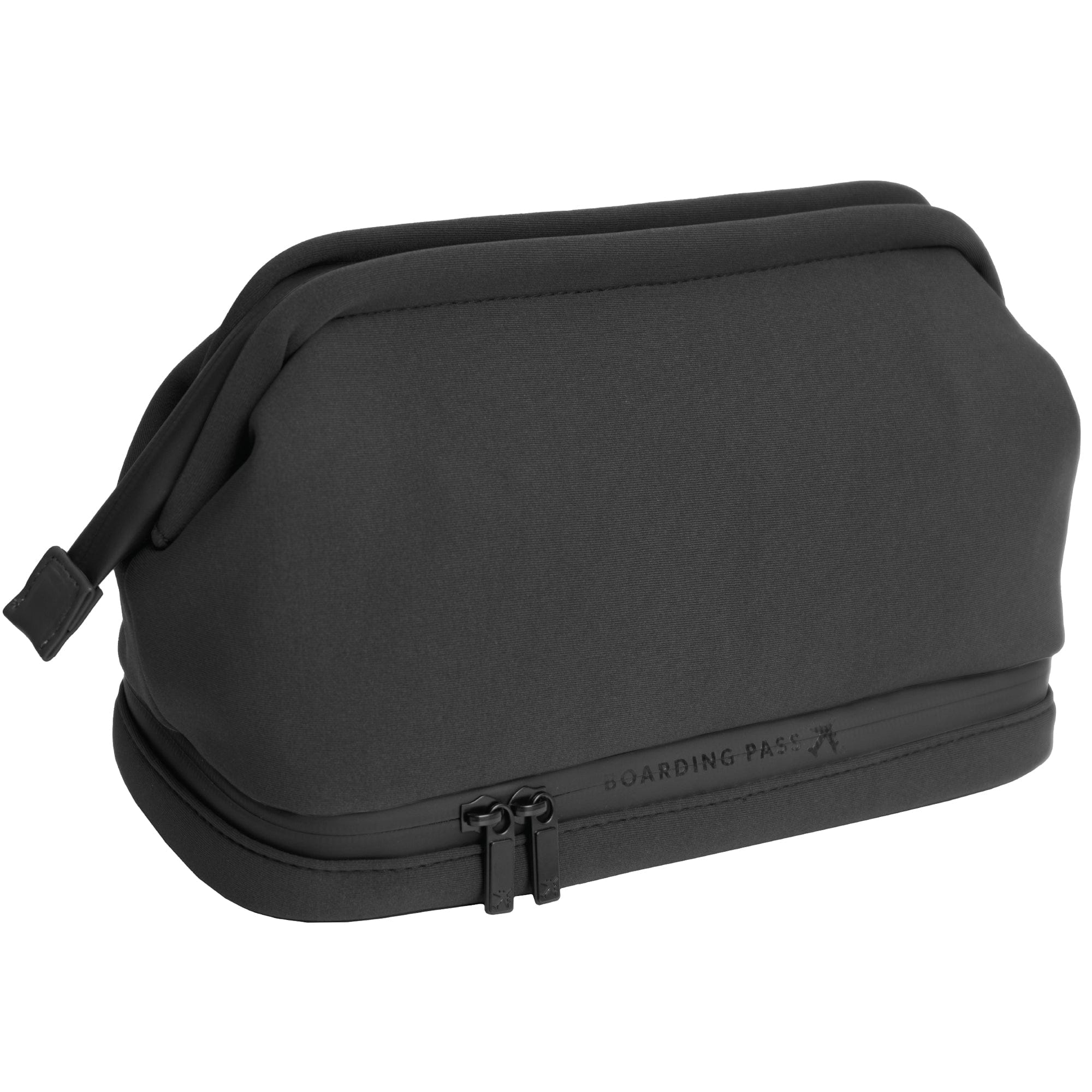 The Callisto Neoprene Drop Bottom Toiletry Case- Black