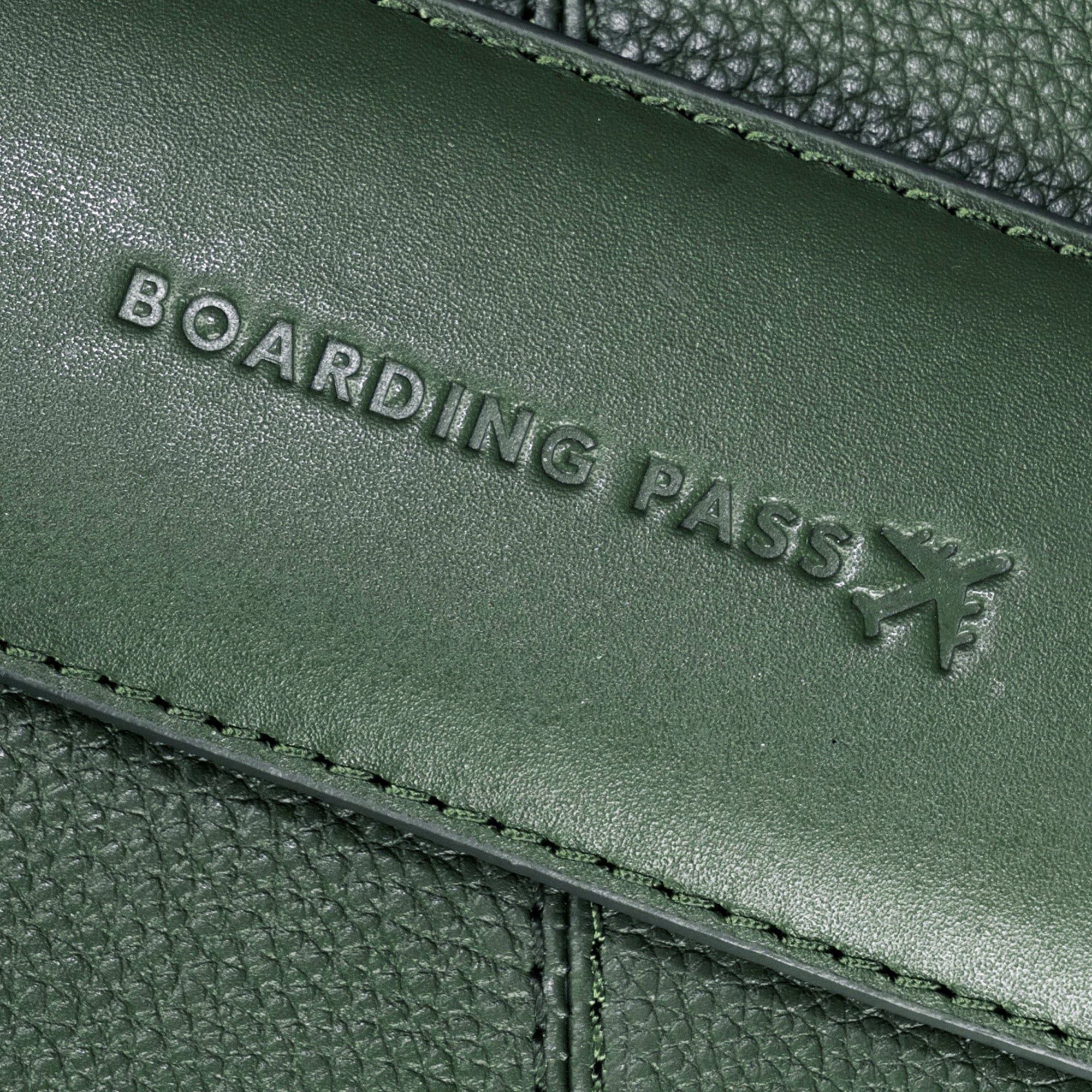 Hey Handsome 18" Pebble Grain Genuine Leather Briefcase - Olive