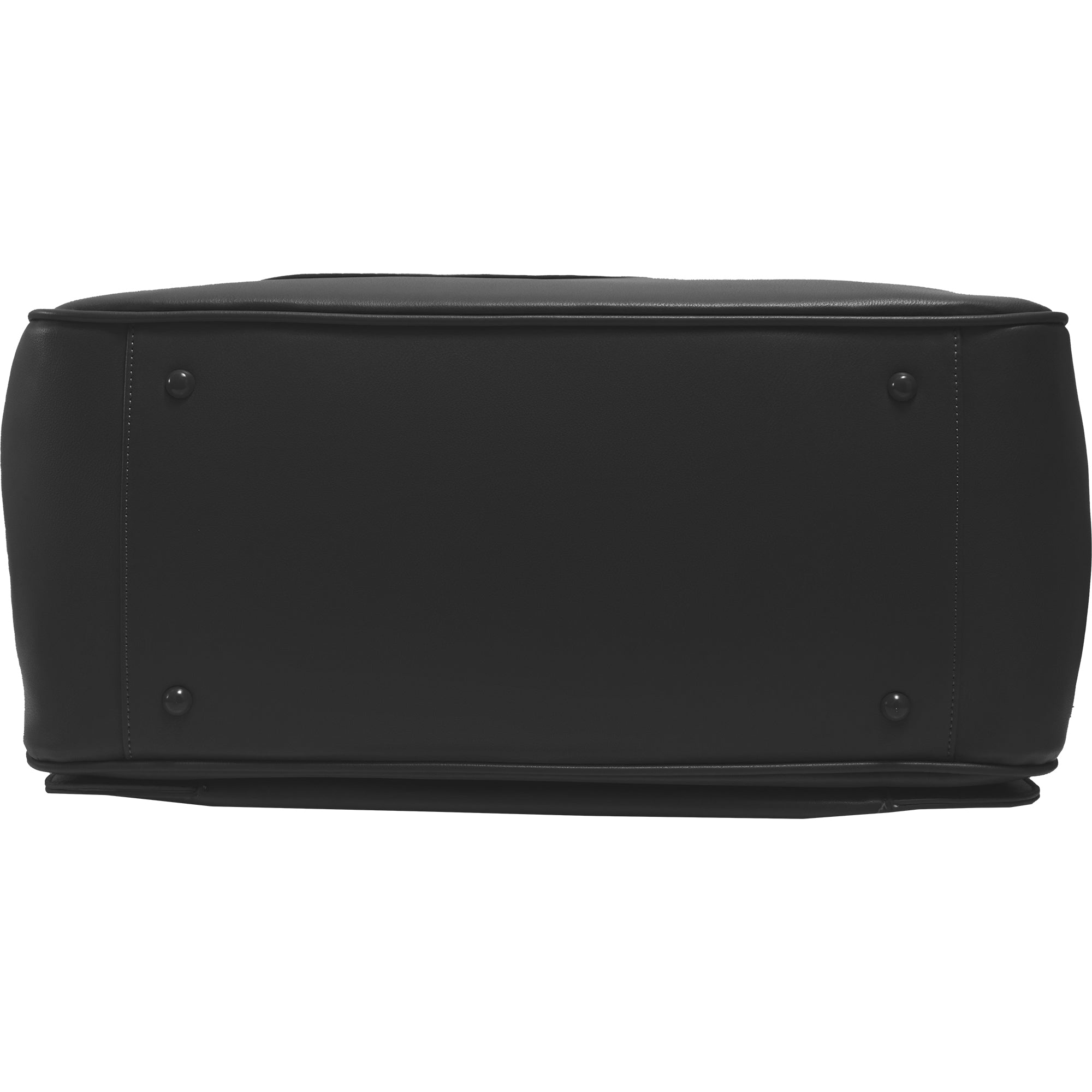 The Commuter East West Triple Compartment Vegan Leather Tote- Black