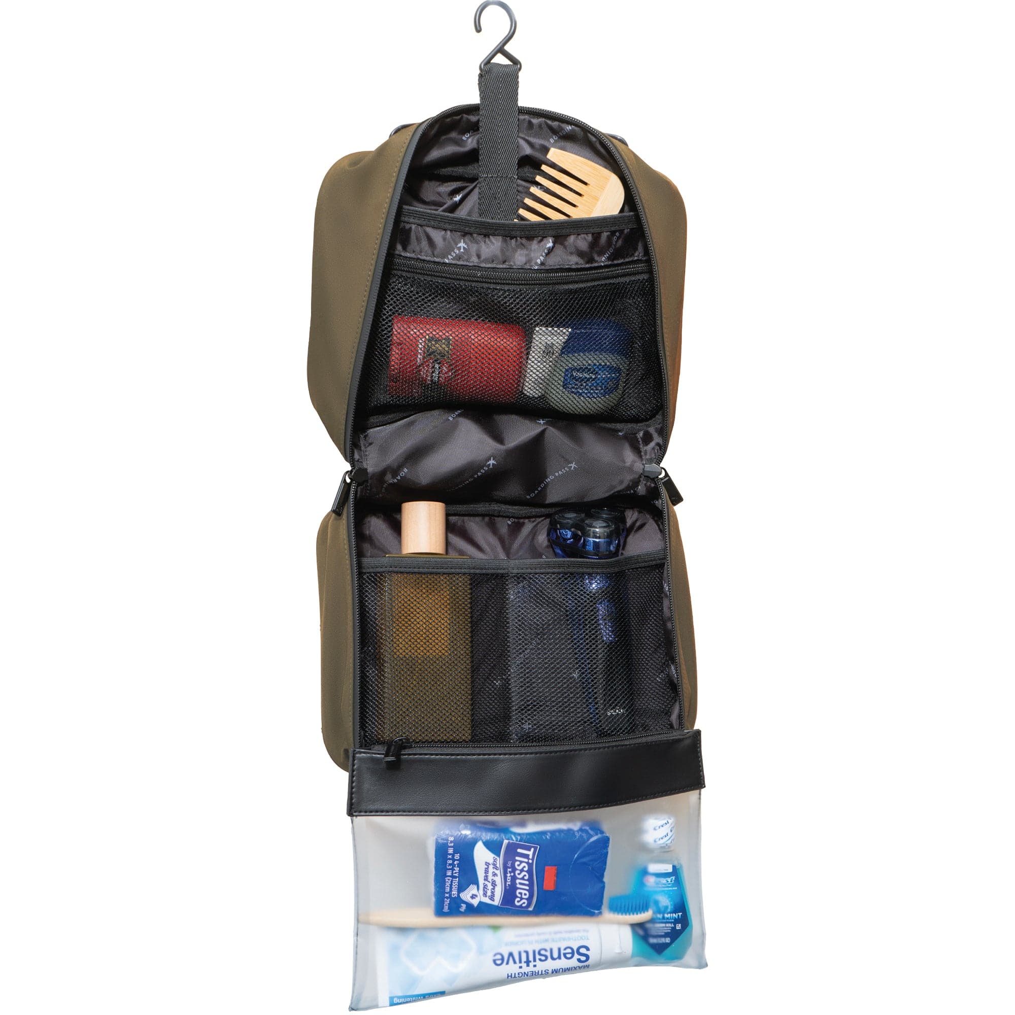 The Expedition Nylon Hanging Toiletry Case- Olive