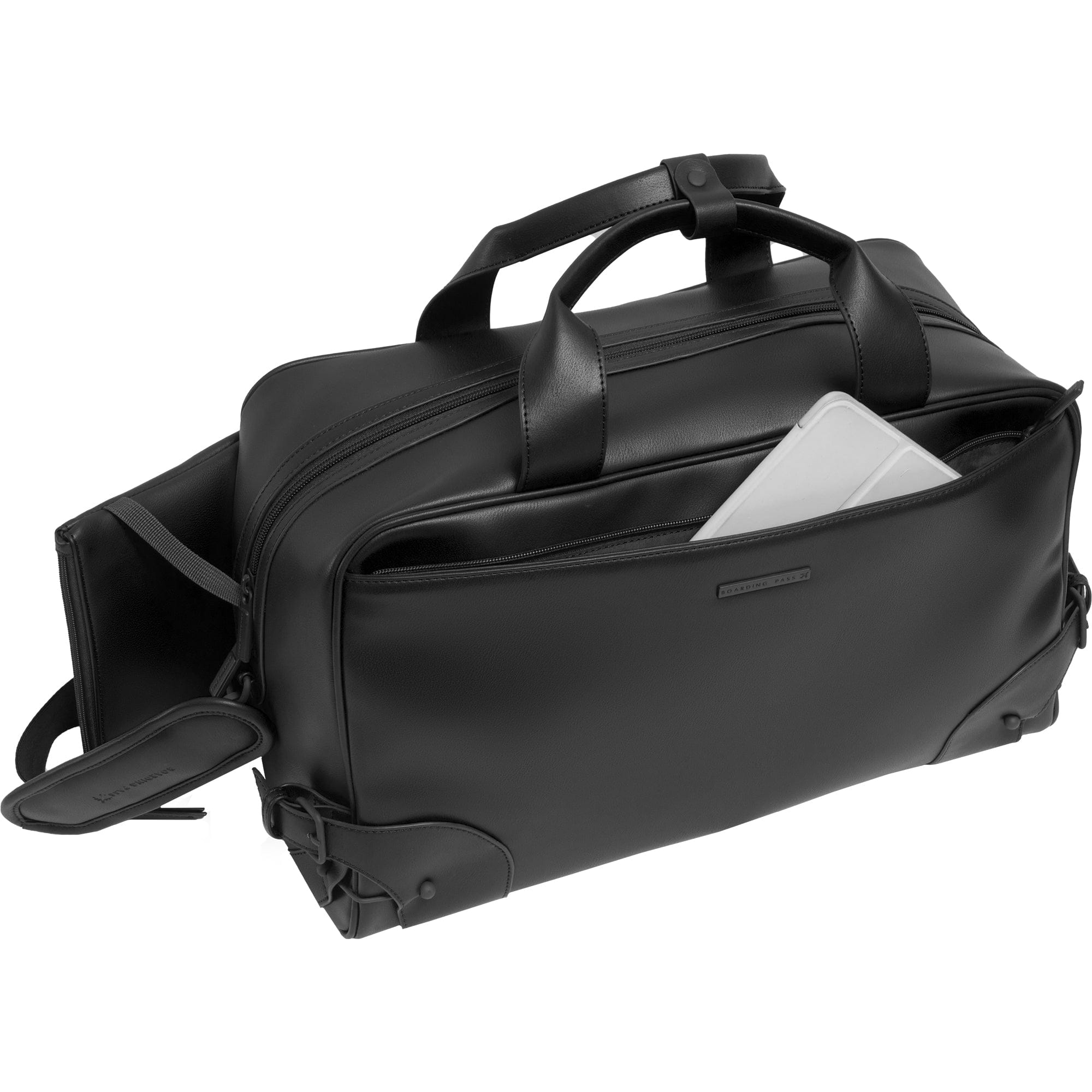 The Verona Vegan Vachetta Leather Duffel- Black