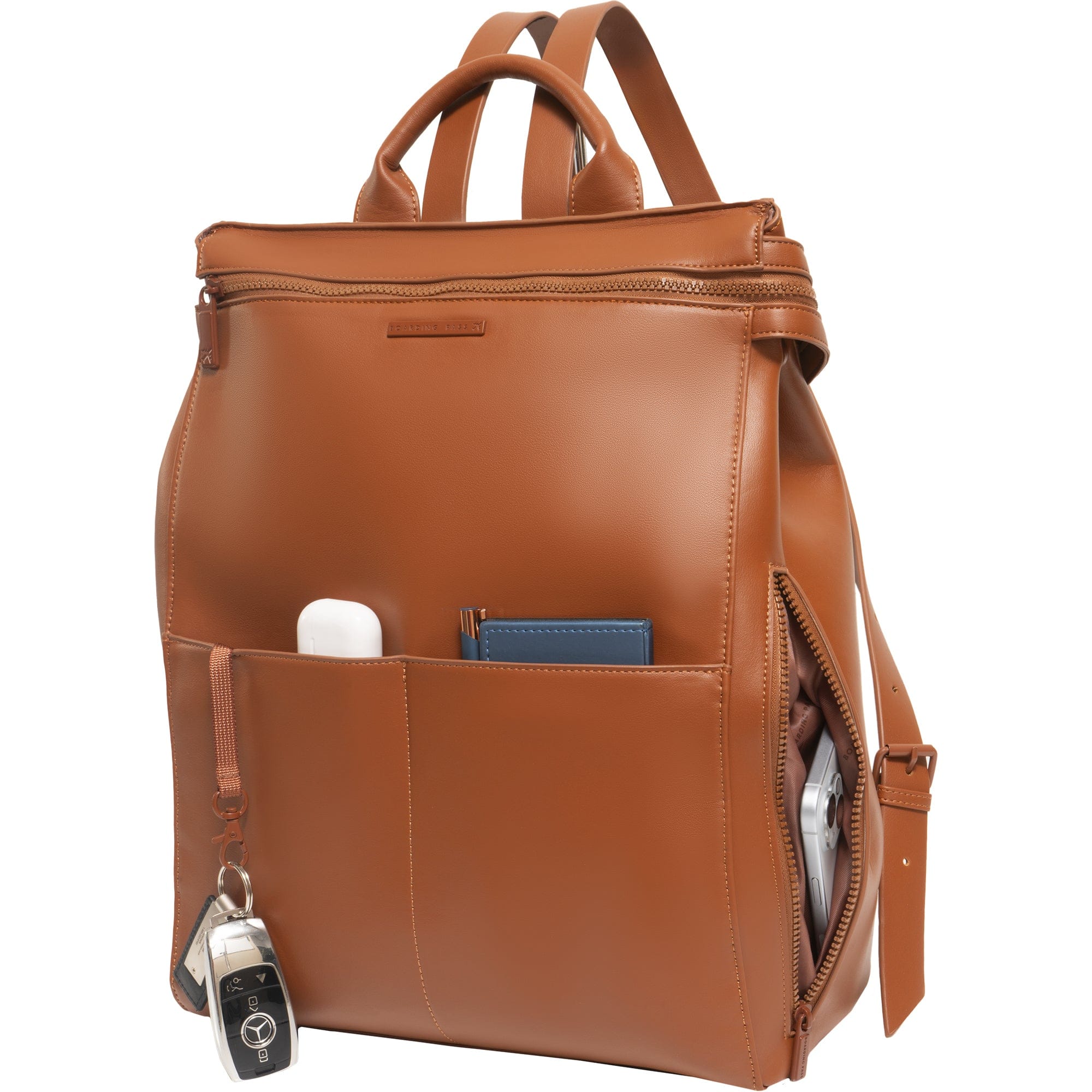 The Verona Vegan Vachetta Leather Square Backpack