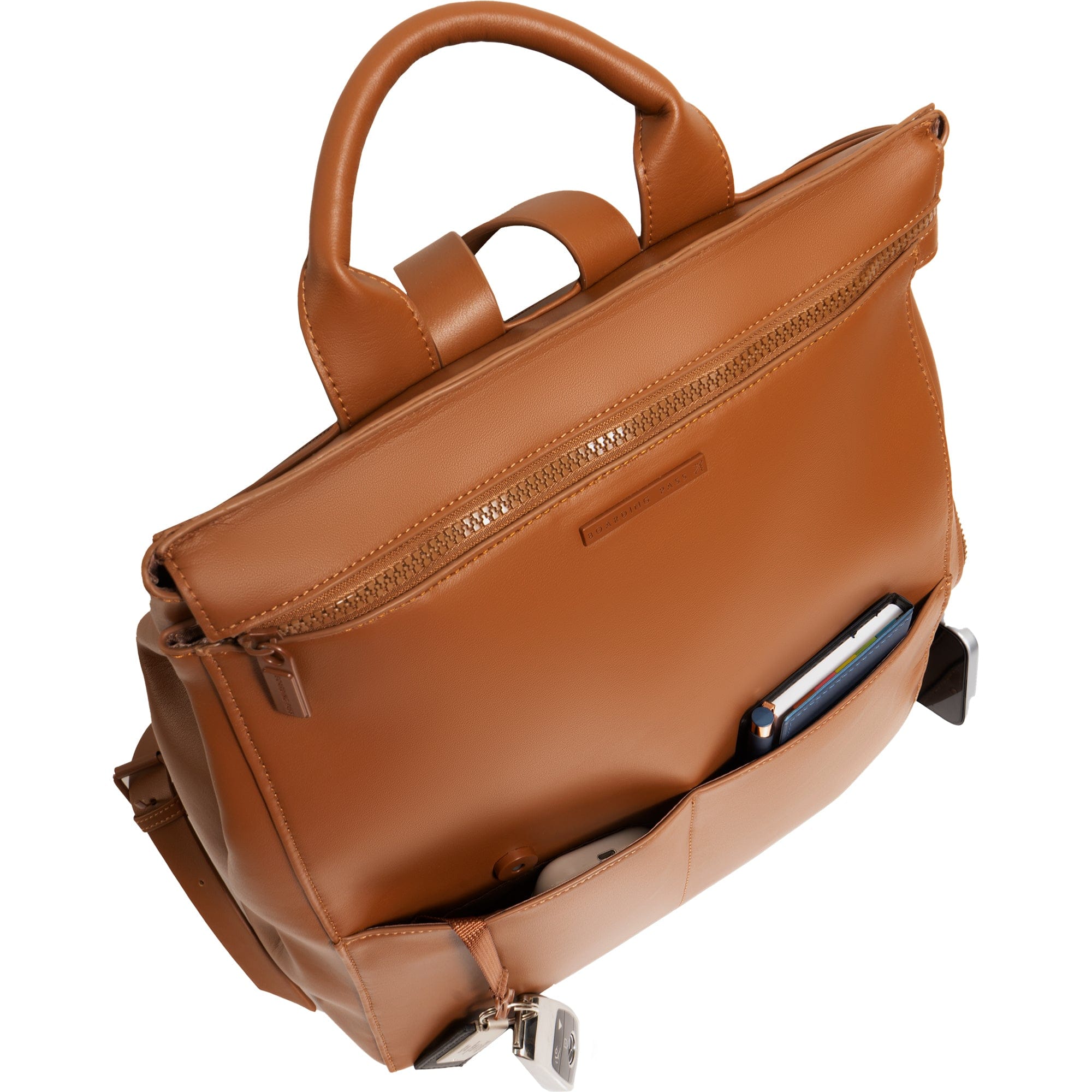 The Verona Vegan Vachetta Leather Square Backpack