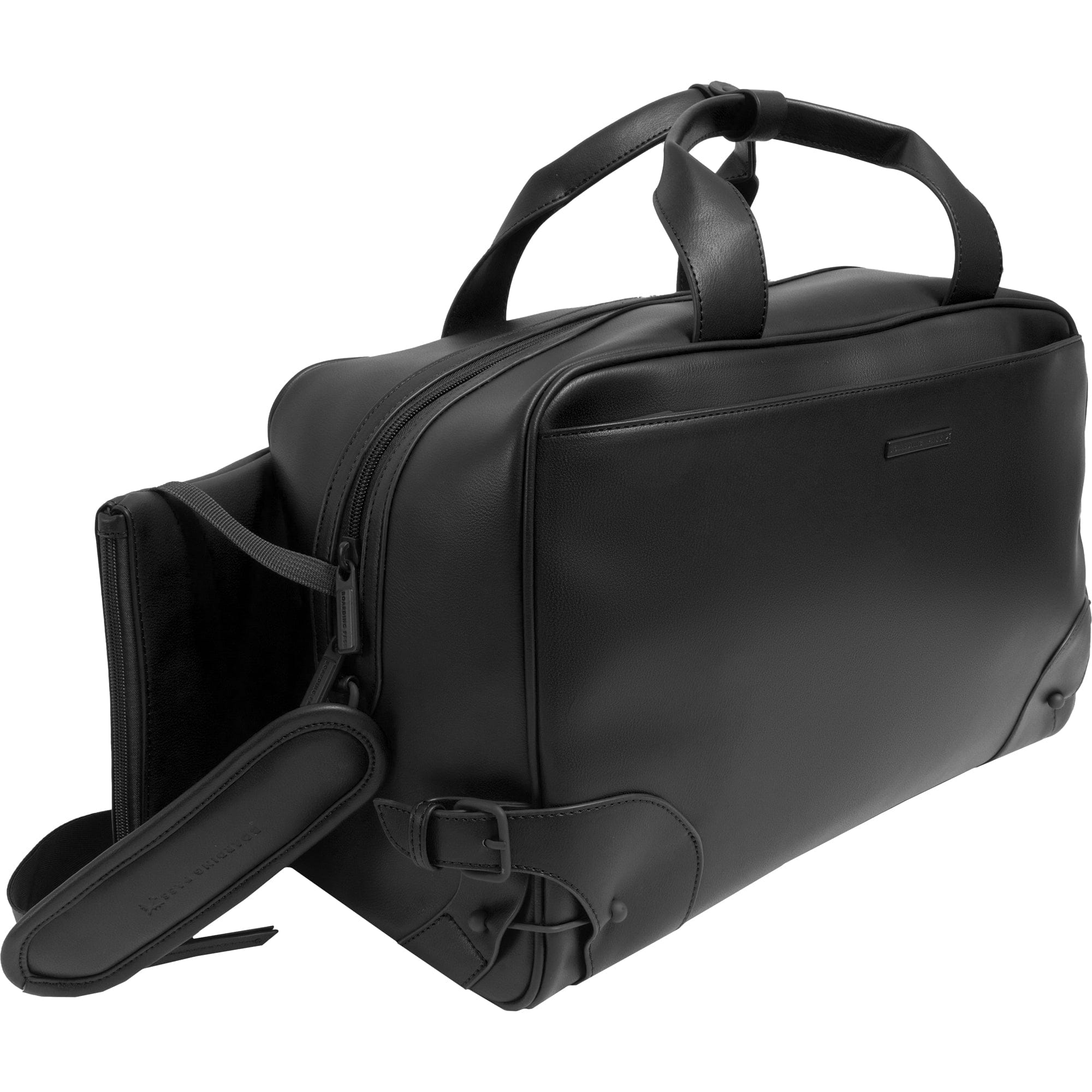 The Verona Vegan Vachetta Leather Duffel- Black