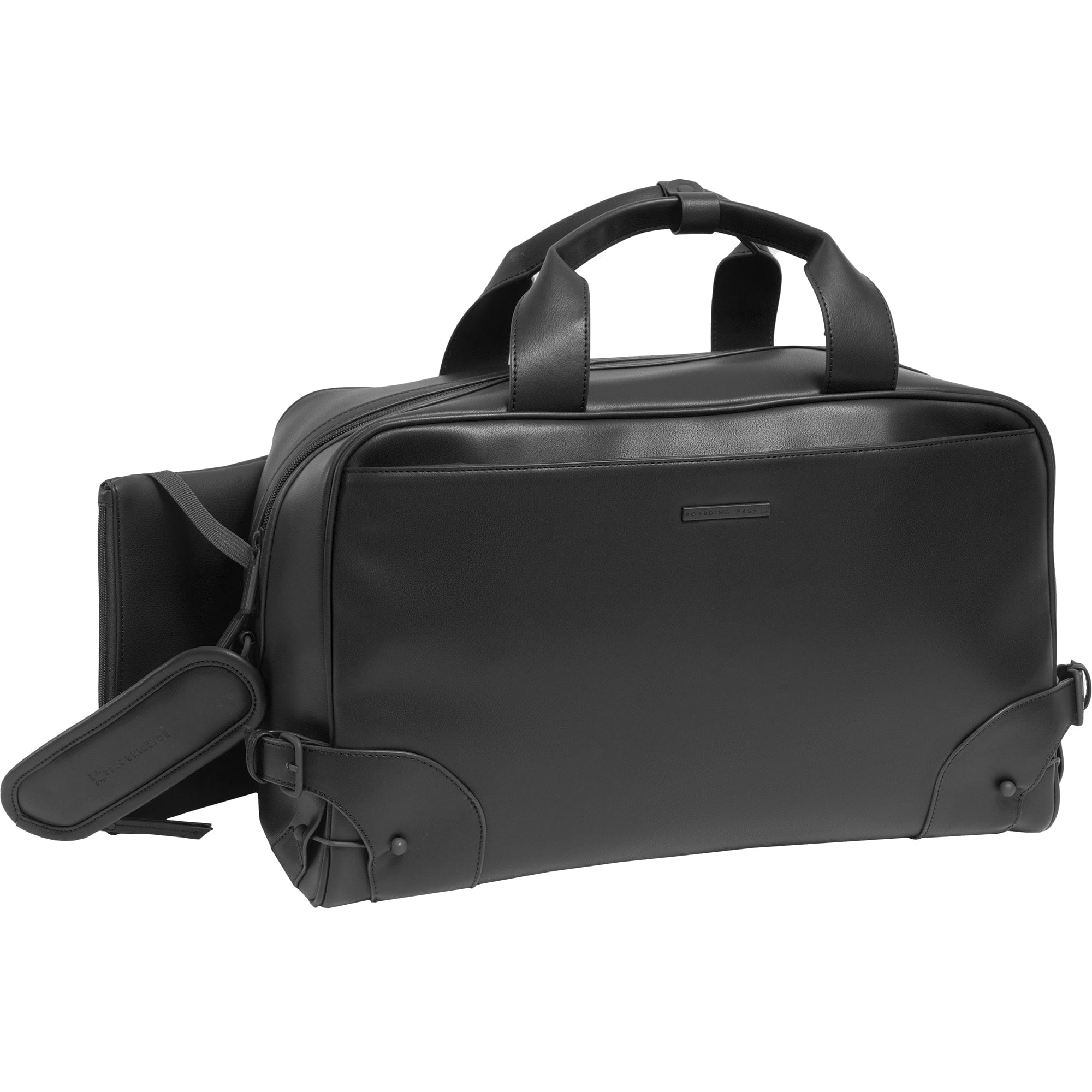 The Verona Vegan Vachetta Leather Duffel- Black