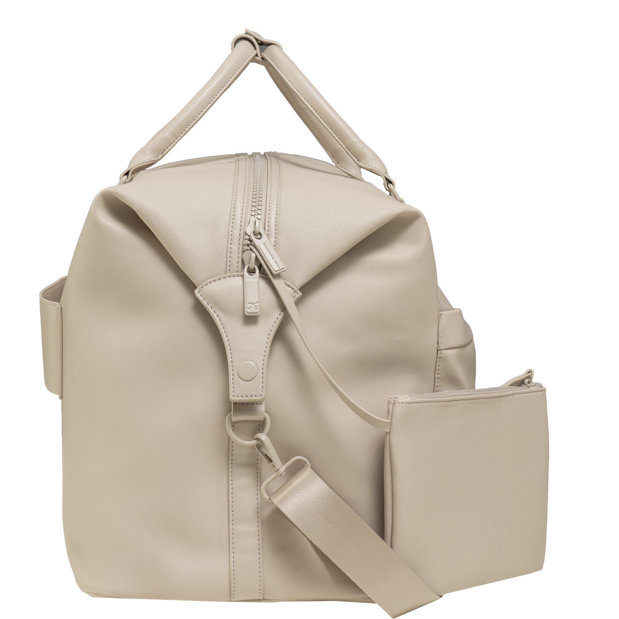 The Santorini Vegan Saffiano Leather Duffel- Ivory