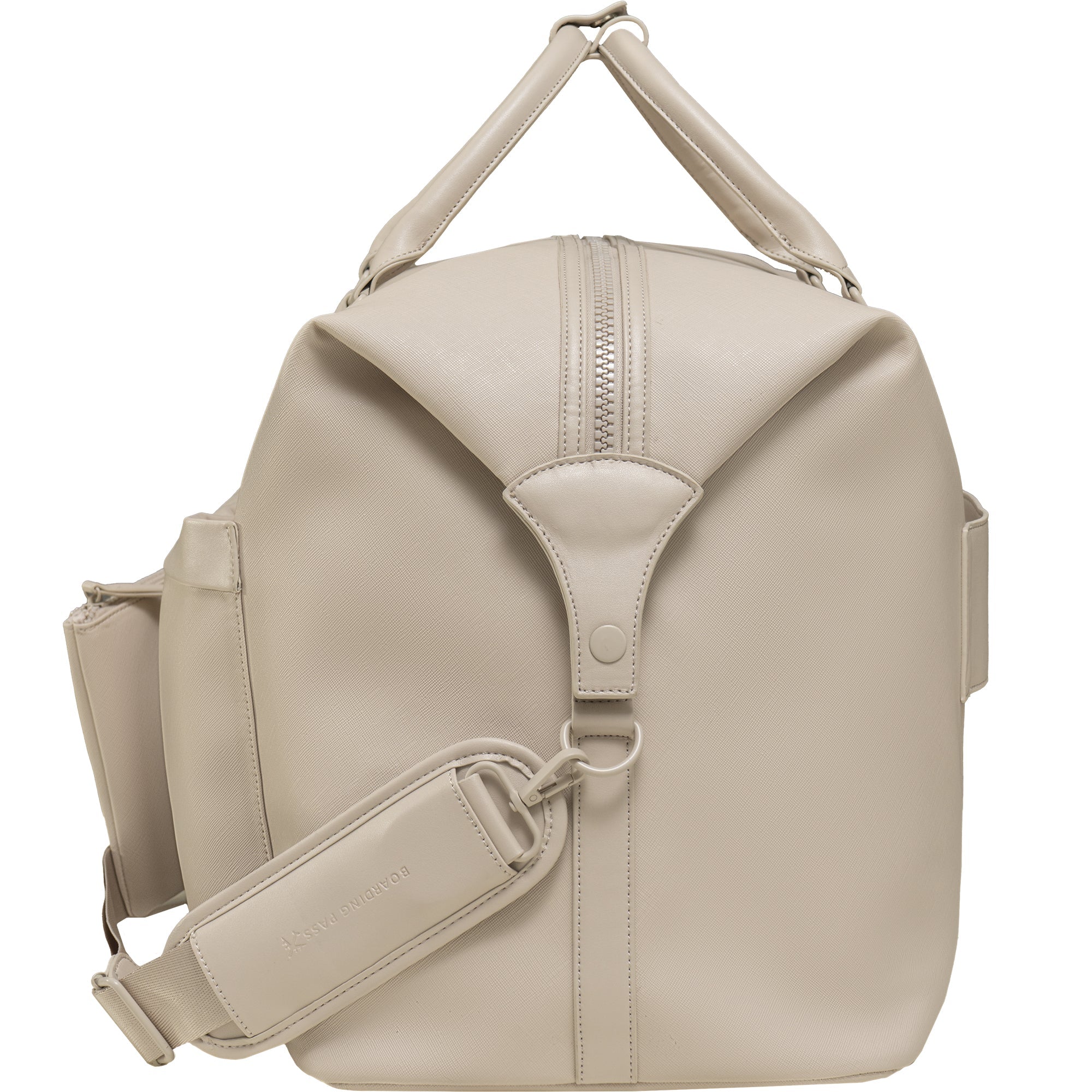 The Santorini Vegan Saffiano Leather Duffel- Ivory