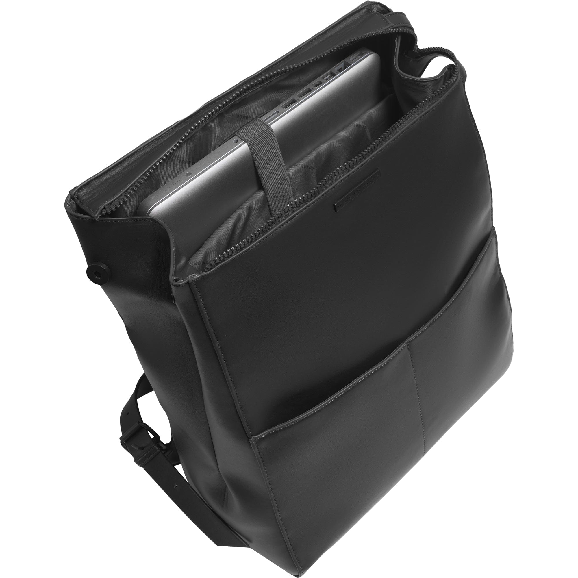 The Verona Vegan Vachetta Leather Square Backpack- Black