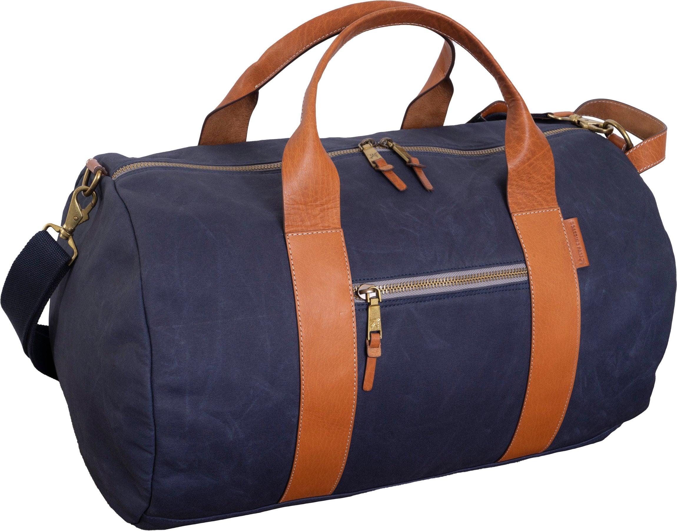 Navy canvas duffle bag hotsell