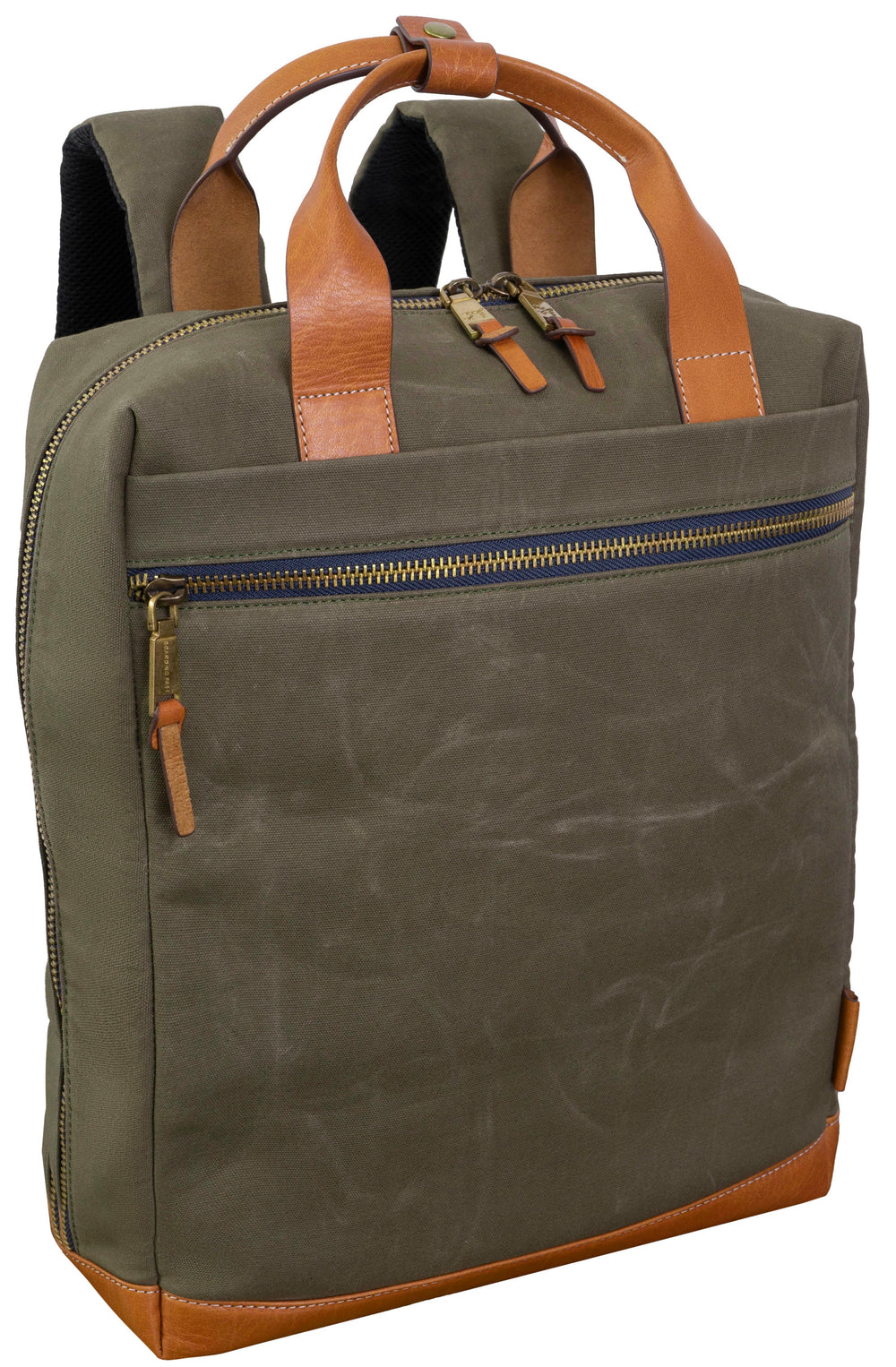 Borderline Rucksacks The Voyager 18” 20 oz. Waxed Canvas Travel Backpack - Olive
