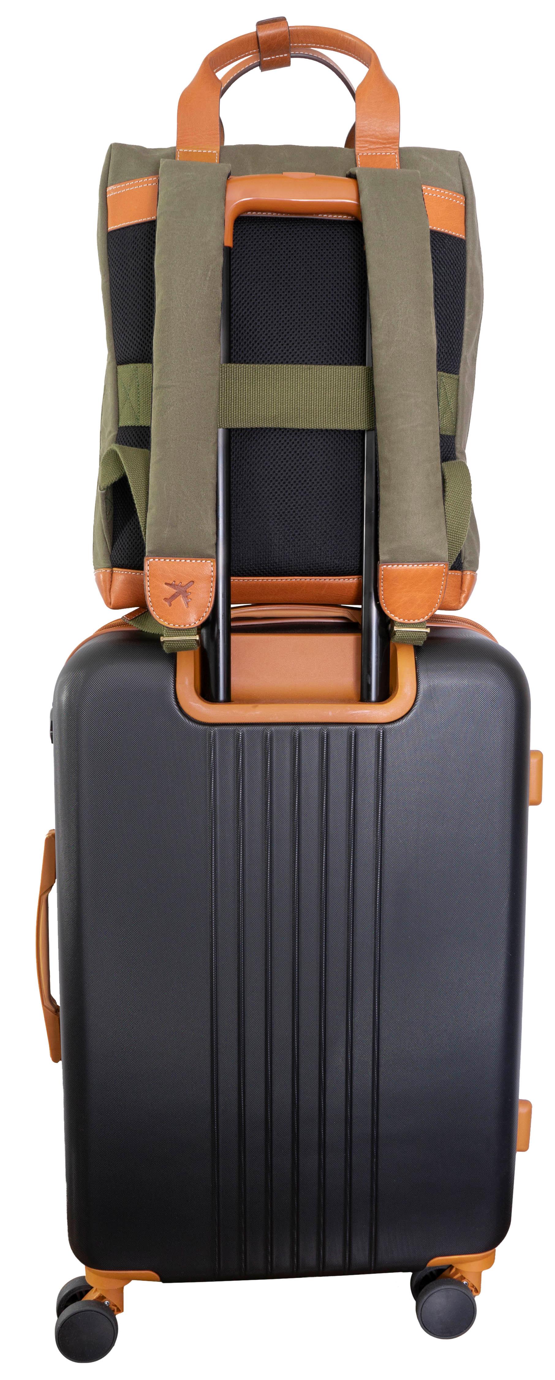 The Voyager 18” 20 oz. Waxed Canvas Travel Backpack - Olive