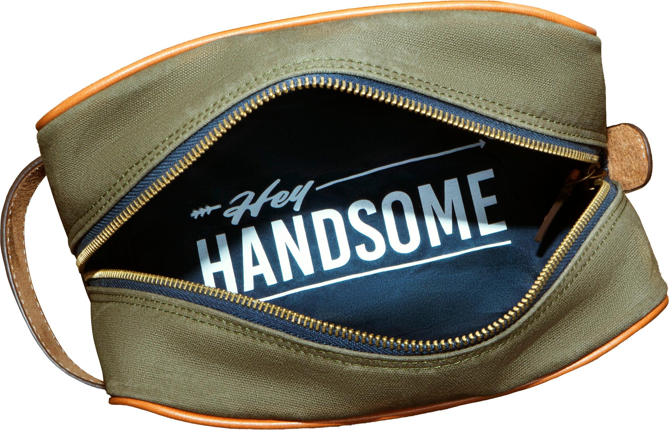 Hey Handsome Waxed Canvas Dopp Kit - Olive