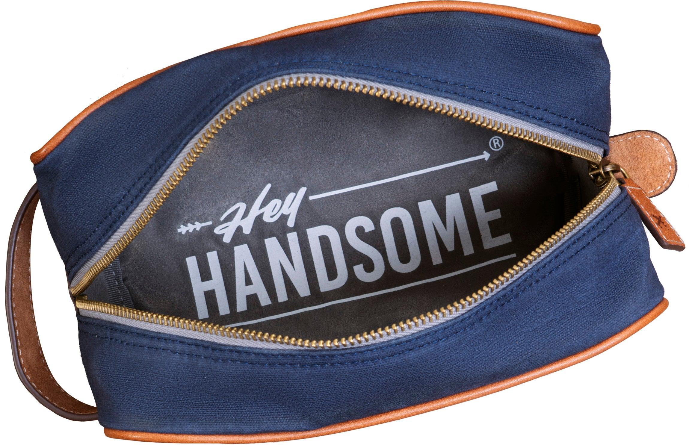 Hey Handsome Waxed Canvas Dopp Kit - Navy