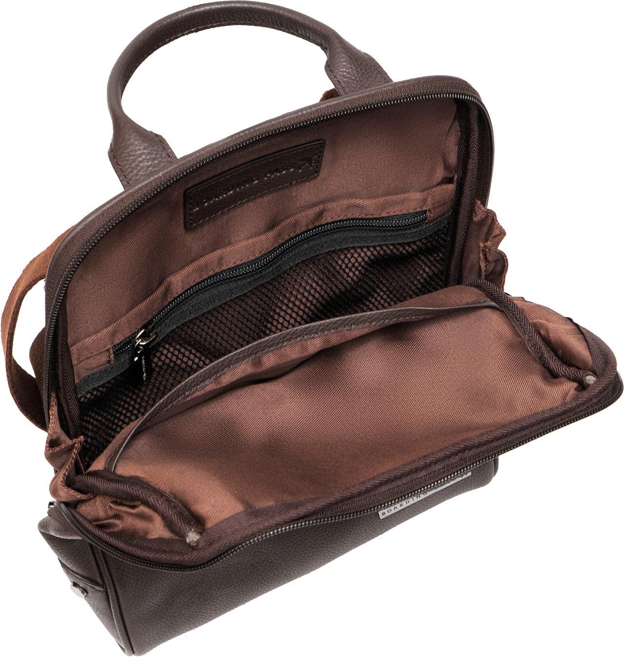 Gotham 12" Pebble Grain Genuine Leather Messenger Bag - Chocolate